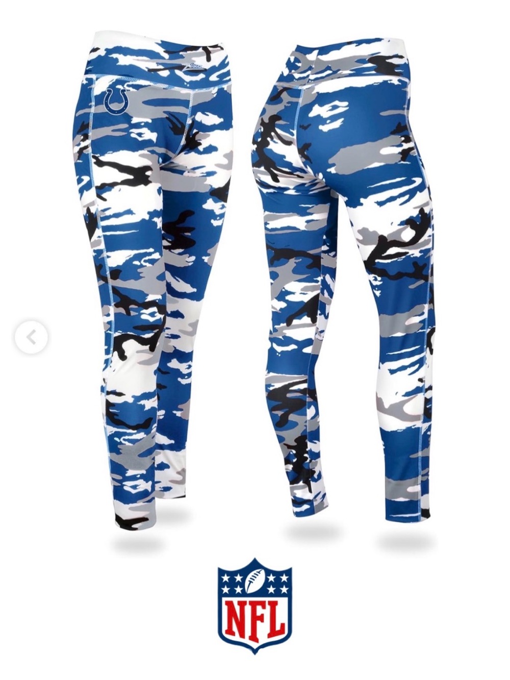 Zubaz NFL Indianapolis Colts Women's Camo Print Leggings blue black white Size M
